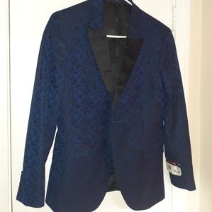 Men's blue and black floral blazer 36 Slim fit